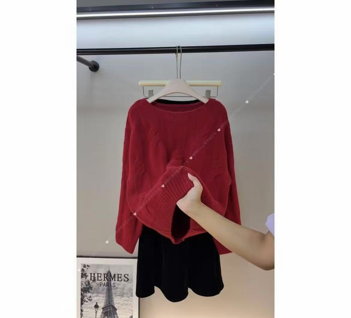 《Baby wool-轻奢羊绒羊毛》麻花工艺百搭一字领韩版慵懒风女-ssnz