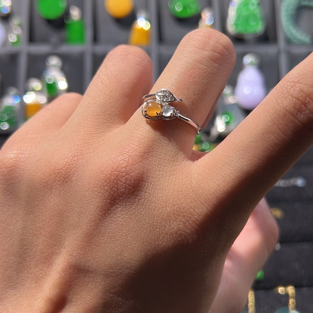 翡翠银S925镶嵌戒指