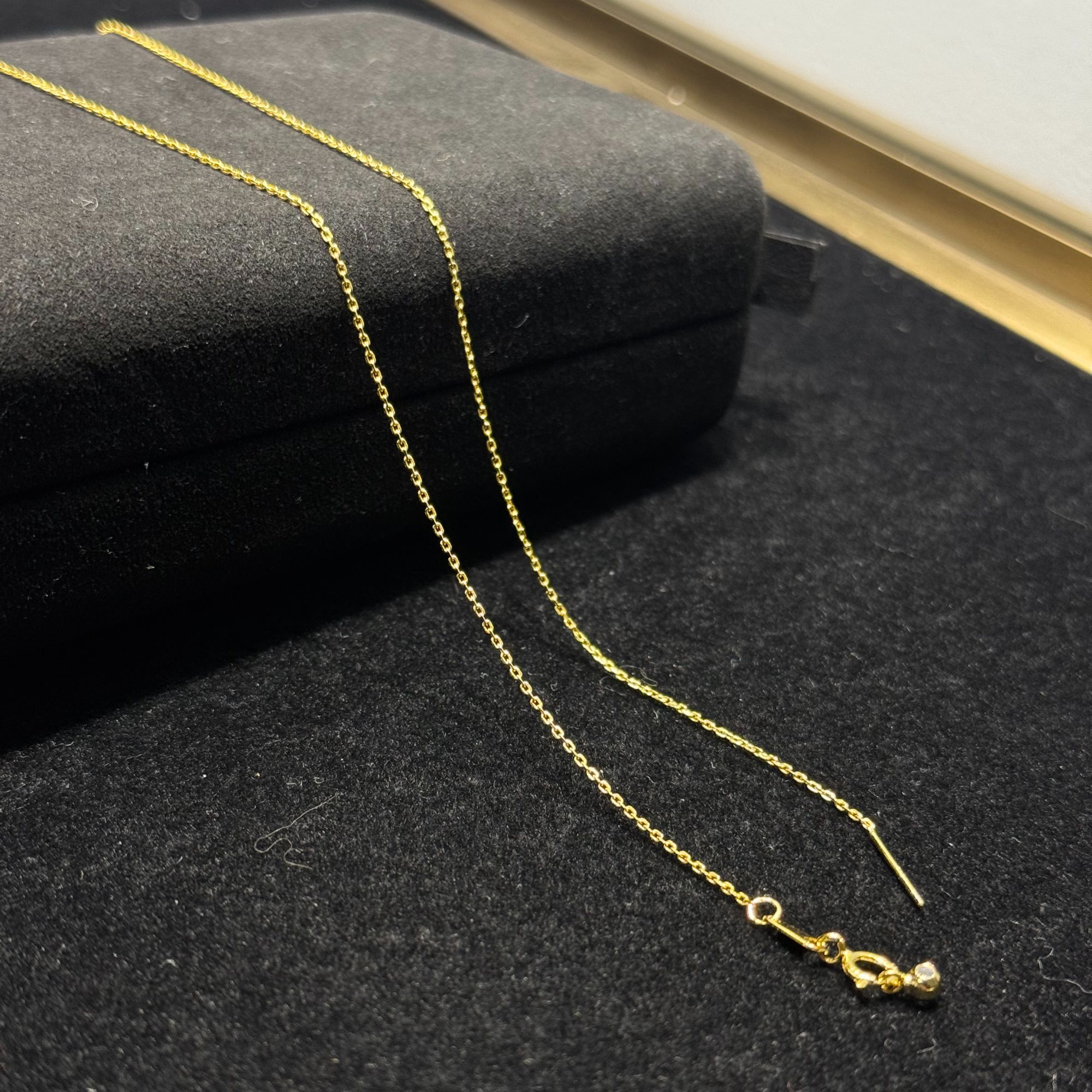 链子925银 素链简约镀18k金时尚单项链