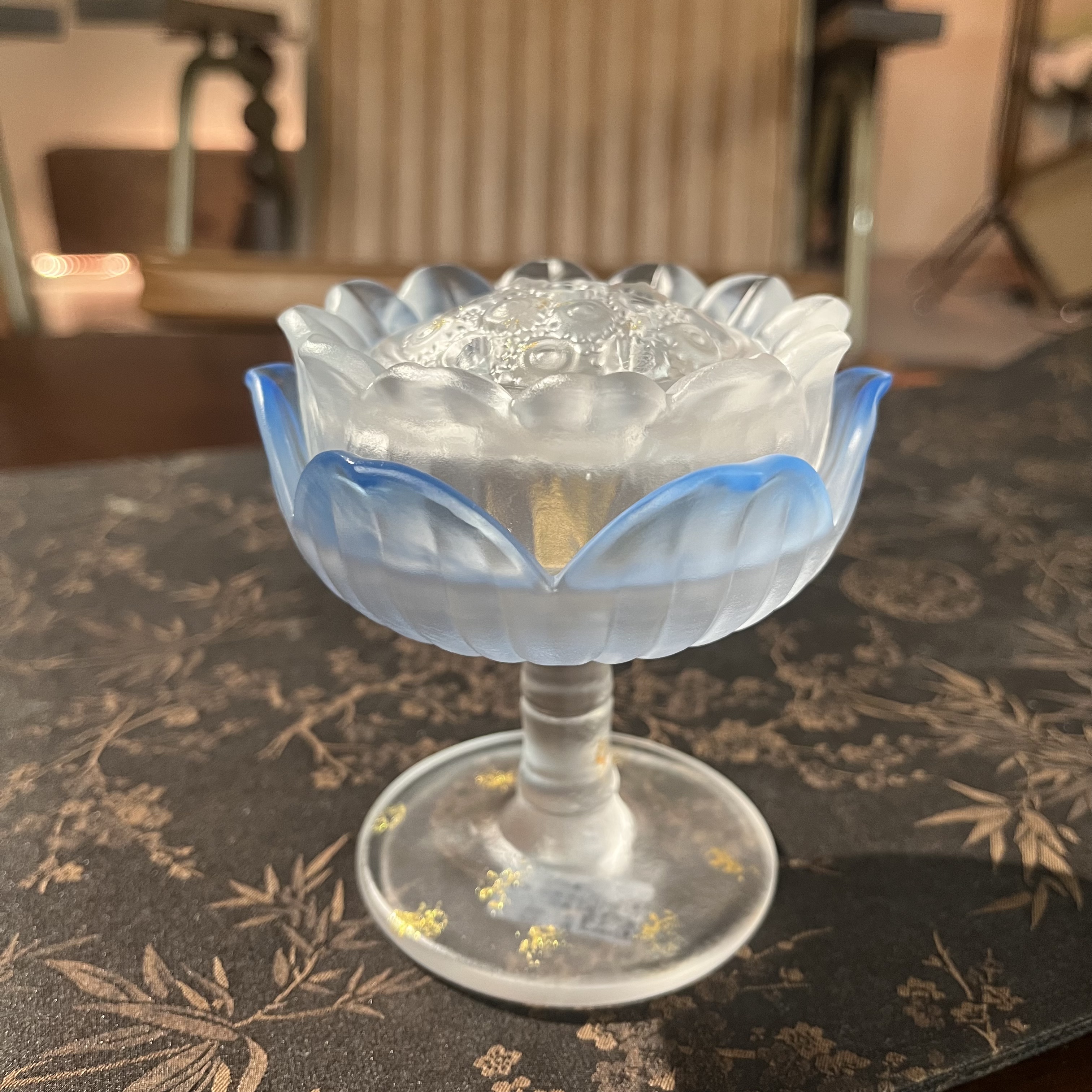 【见珊】蓝色渐变-琉璃宝莲灯（心缘0072）