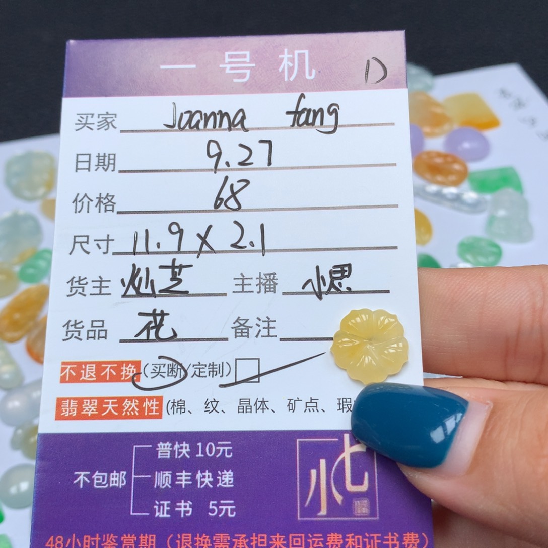 J***g翡翠未镶嵌颈饰翡翠