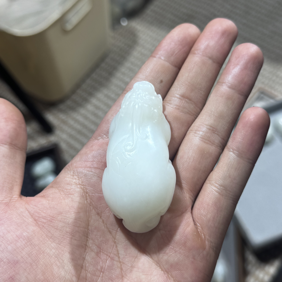 和田玉白玉貔貅76g