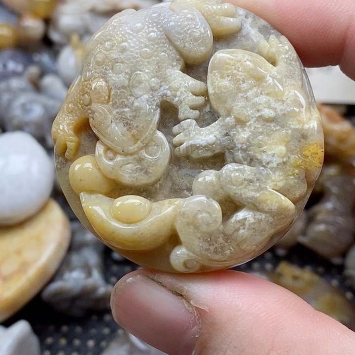 颈饰未镶嵌硅化珊瑚（珊瑚玉）