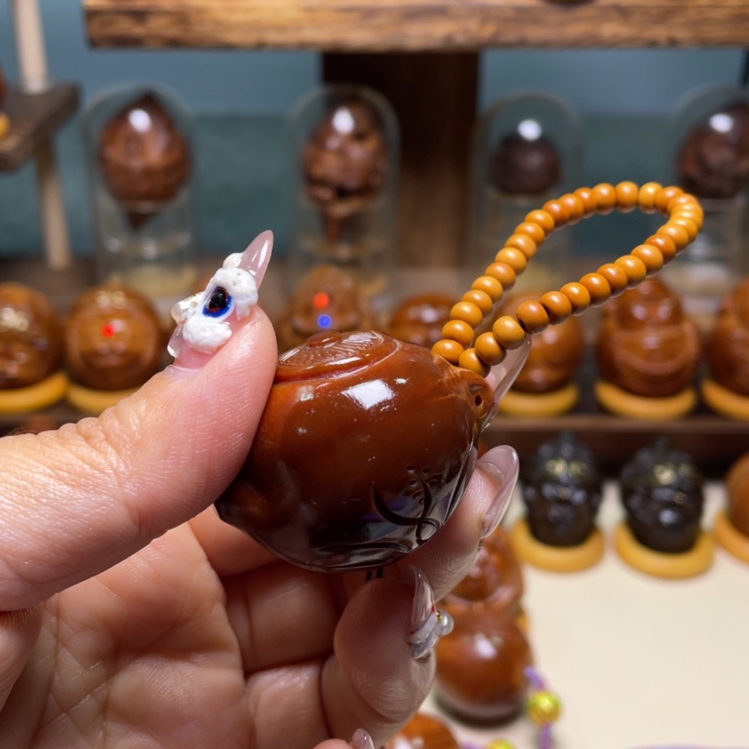 佛螺菩提吊坠玉华把把壶链子一套