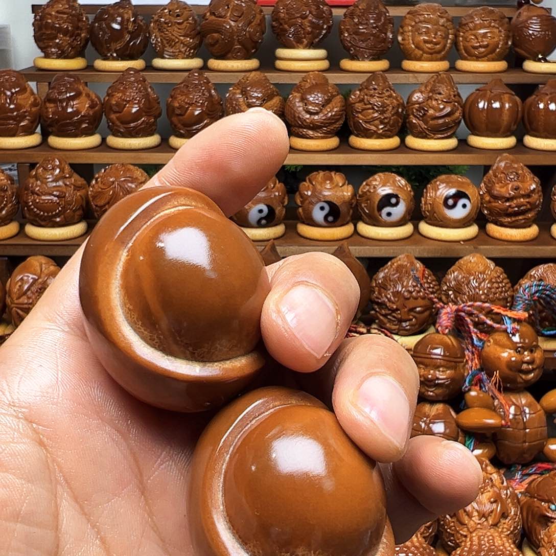 橄榄核手串/手链龍元宝一对3.8