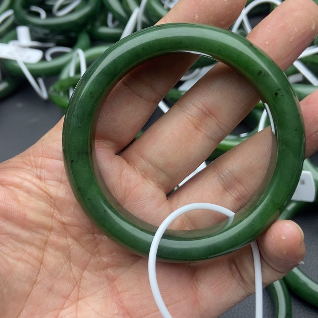 和田玉（碧玉）未镶嵌手镯7-58.7