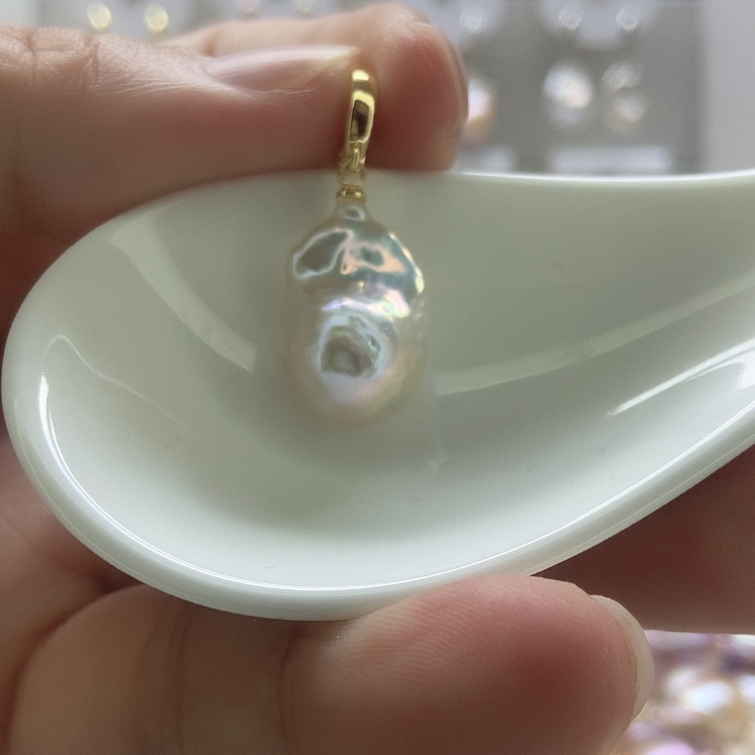 银S925镶嵌淡水珍珠颈饰59