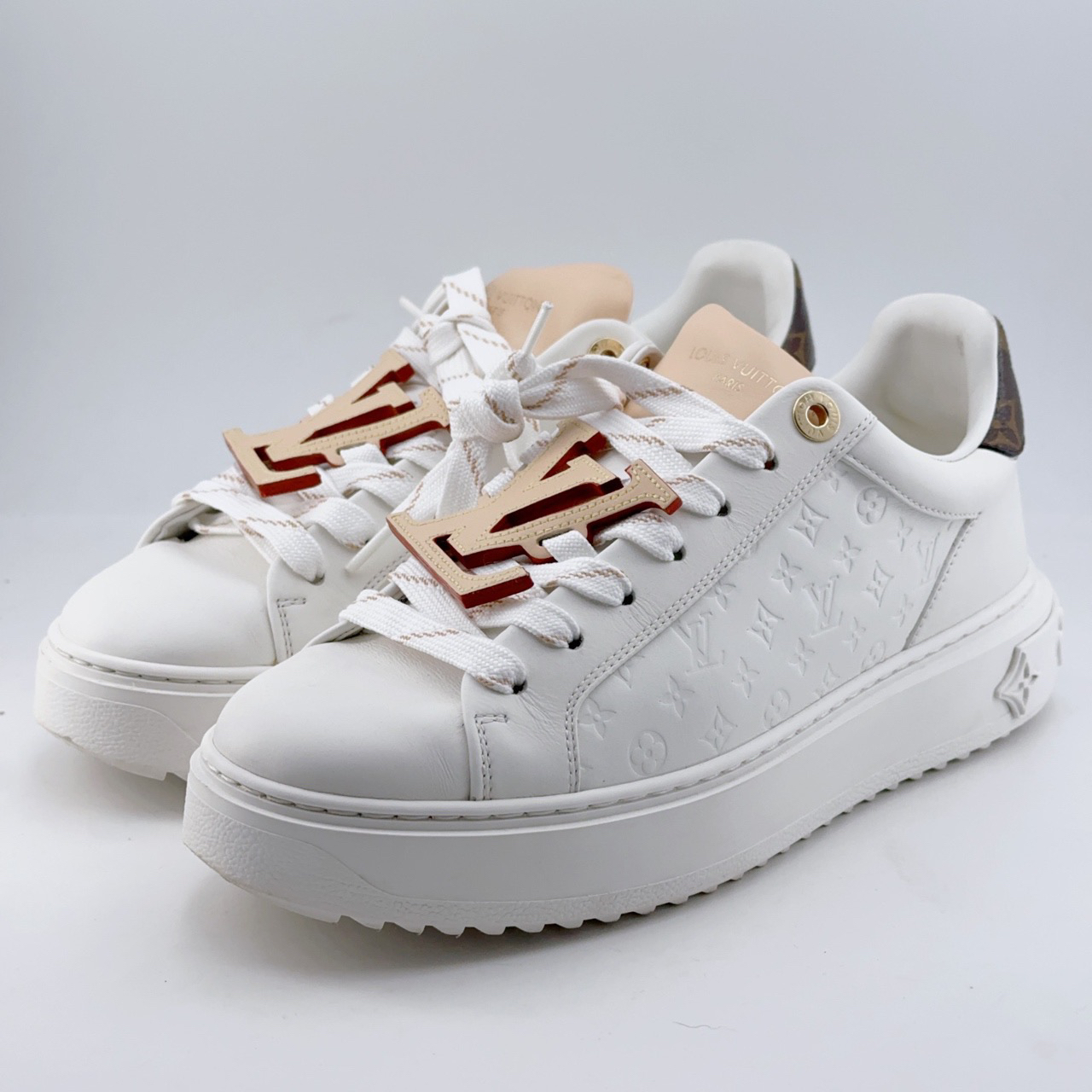 95新 LouisVuitton/路易威登 37.5码/98新/挂坠timeout板鞋