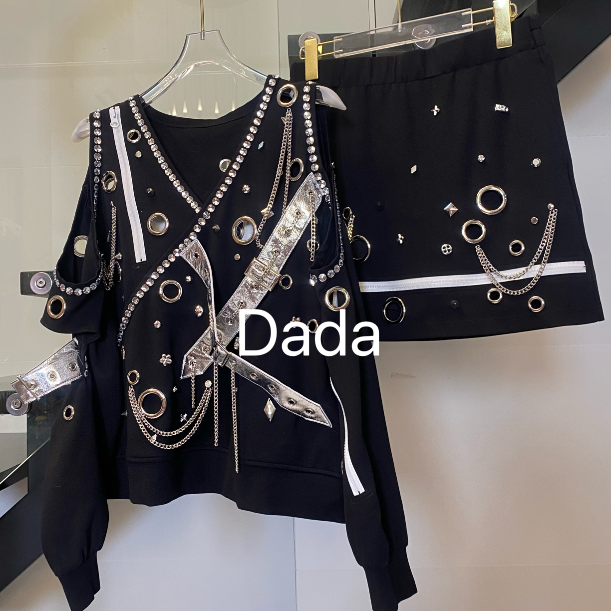 Dada设计款新款重工个性款休闲时尚百搭洋气宽松套装C15628A
