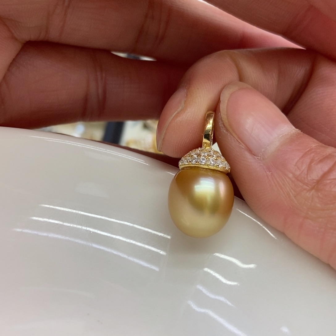 海水珍珠吊坠(不含链)银S925镶嵌