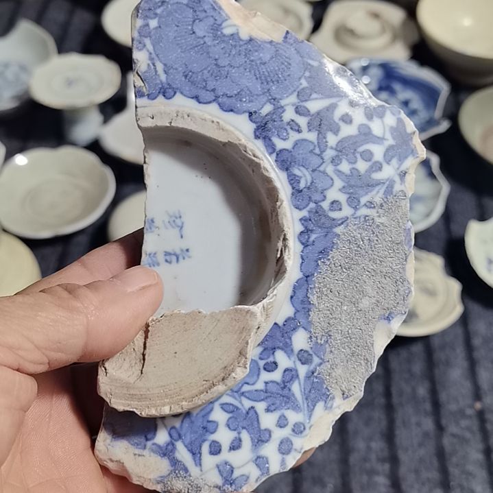 瓷片青花影青杯垫标夲