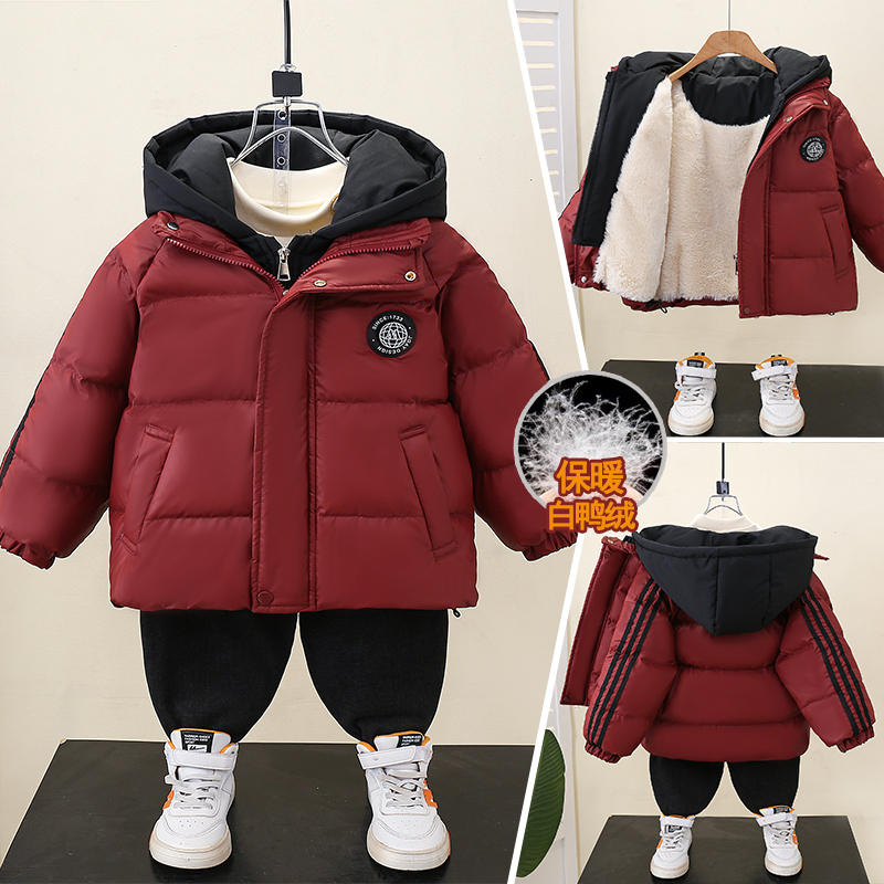 男童免洗羽绒服冬装儿童白鸭绒棉衣外套25款防风男宝冬季加绒棉服