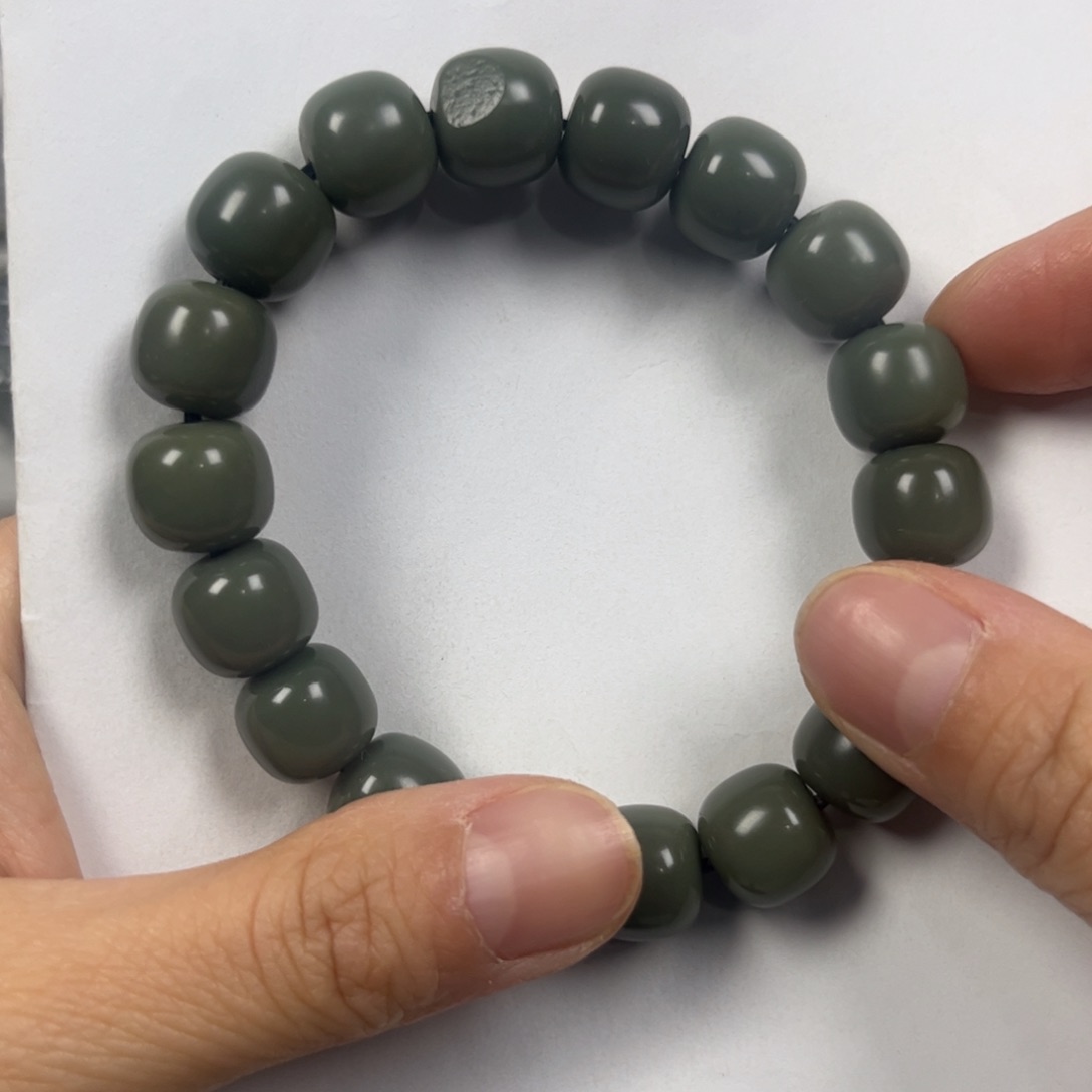 和田玉手链未镶嵌卡12老形珠珠宝级