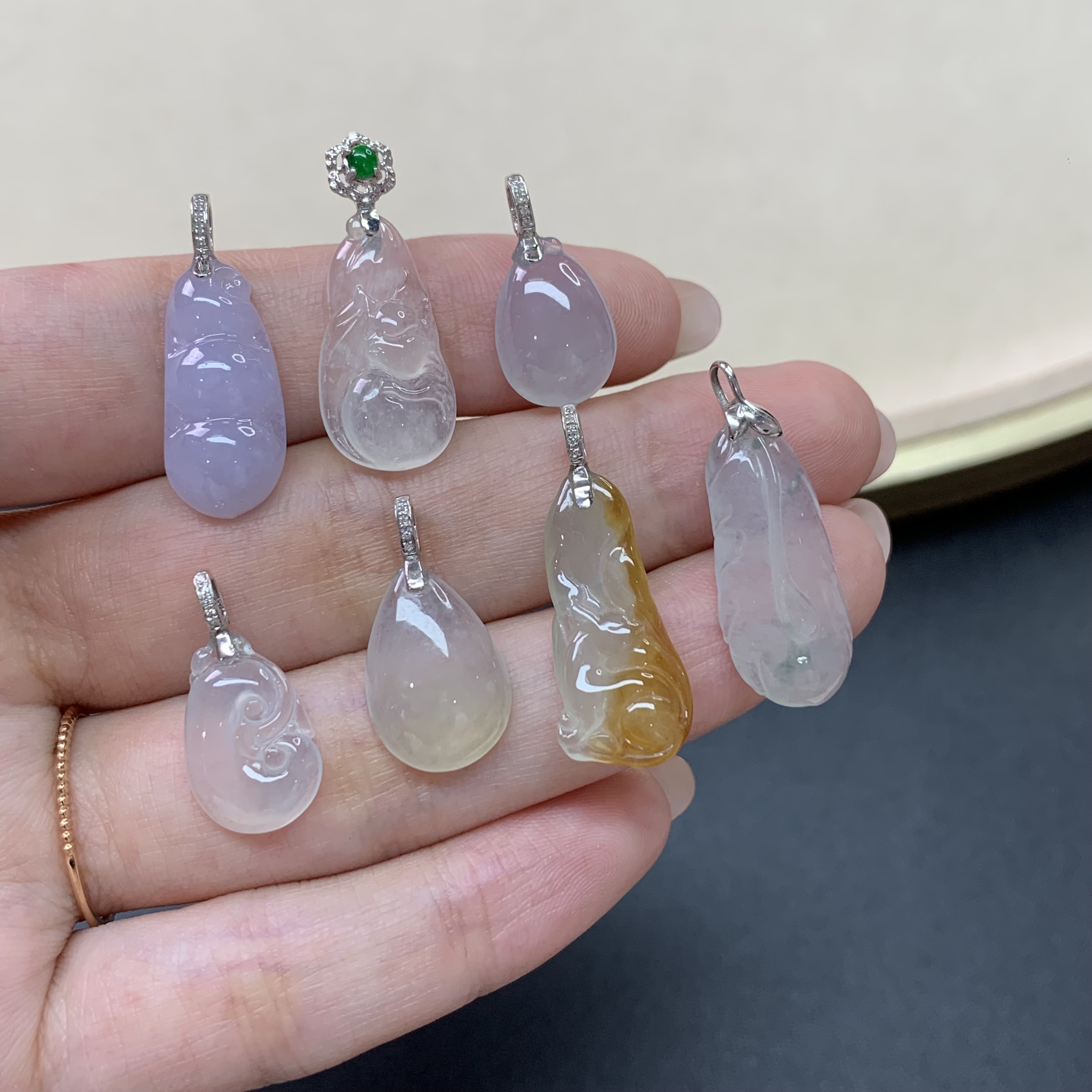 【小雪臻选】翡翠吊坠-18k金镶嵌-多样性发货一件-LH01|CXQ21