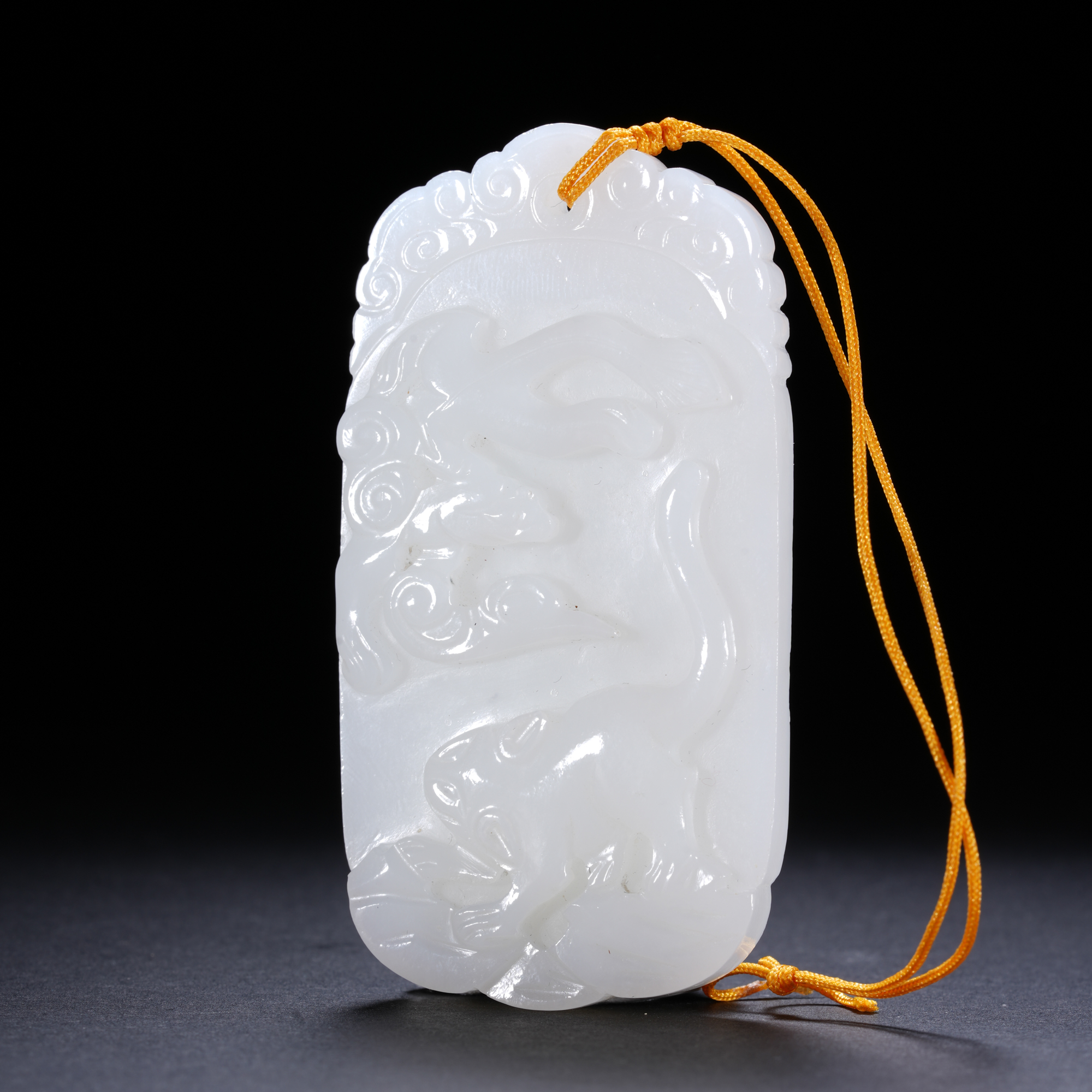 HTY8-1臻选·和田白玉风云际会牌【玉石拍卖】