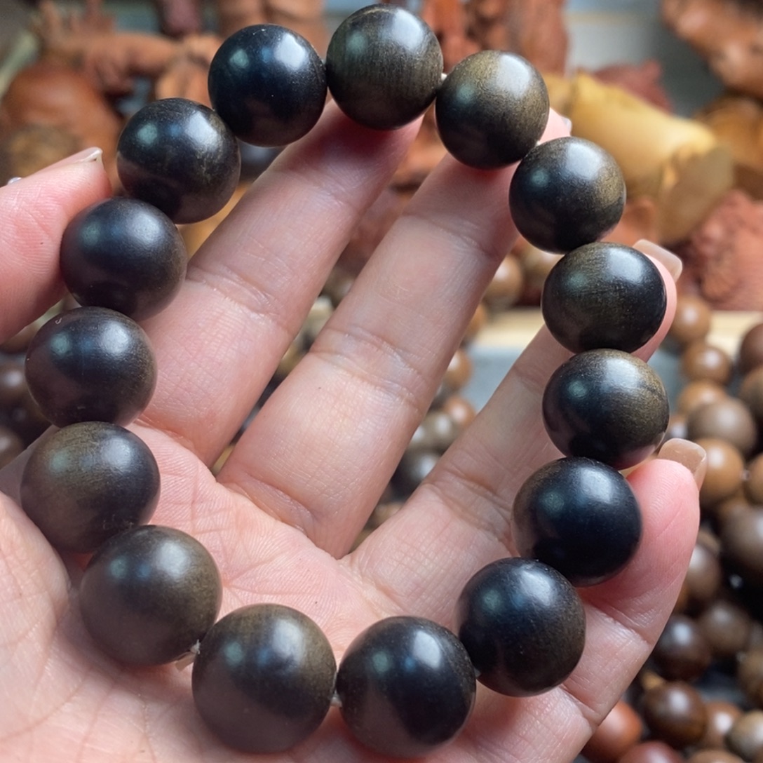 風***誤手串/手链檀香木老山檀阴沉1.5