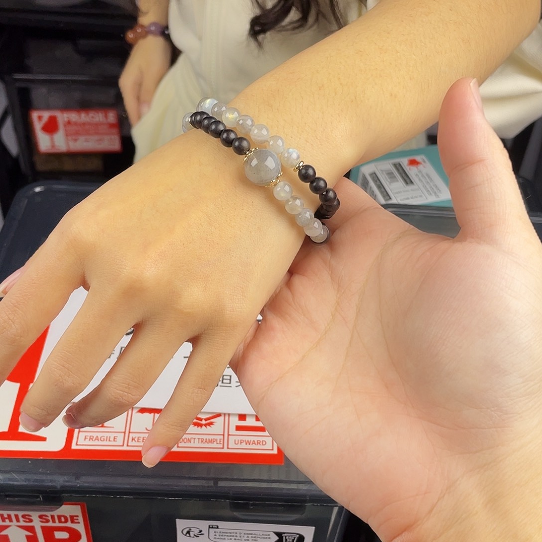 银S925镀金镶嵌手串水晶