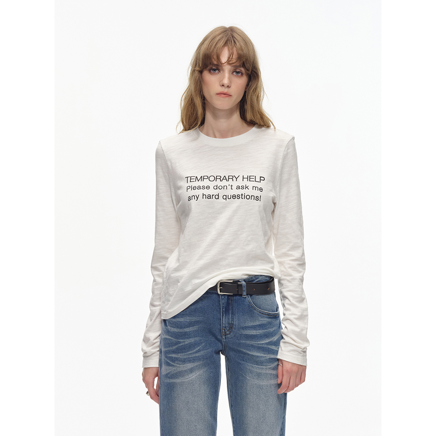 CountryMoment竹节棉纯棉长袖印花T恤女高级感上衣亲肤打底衫罩衫