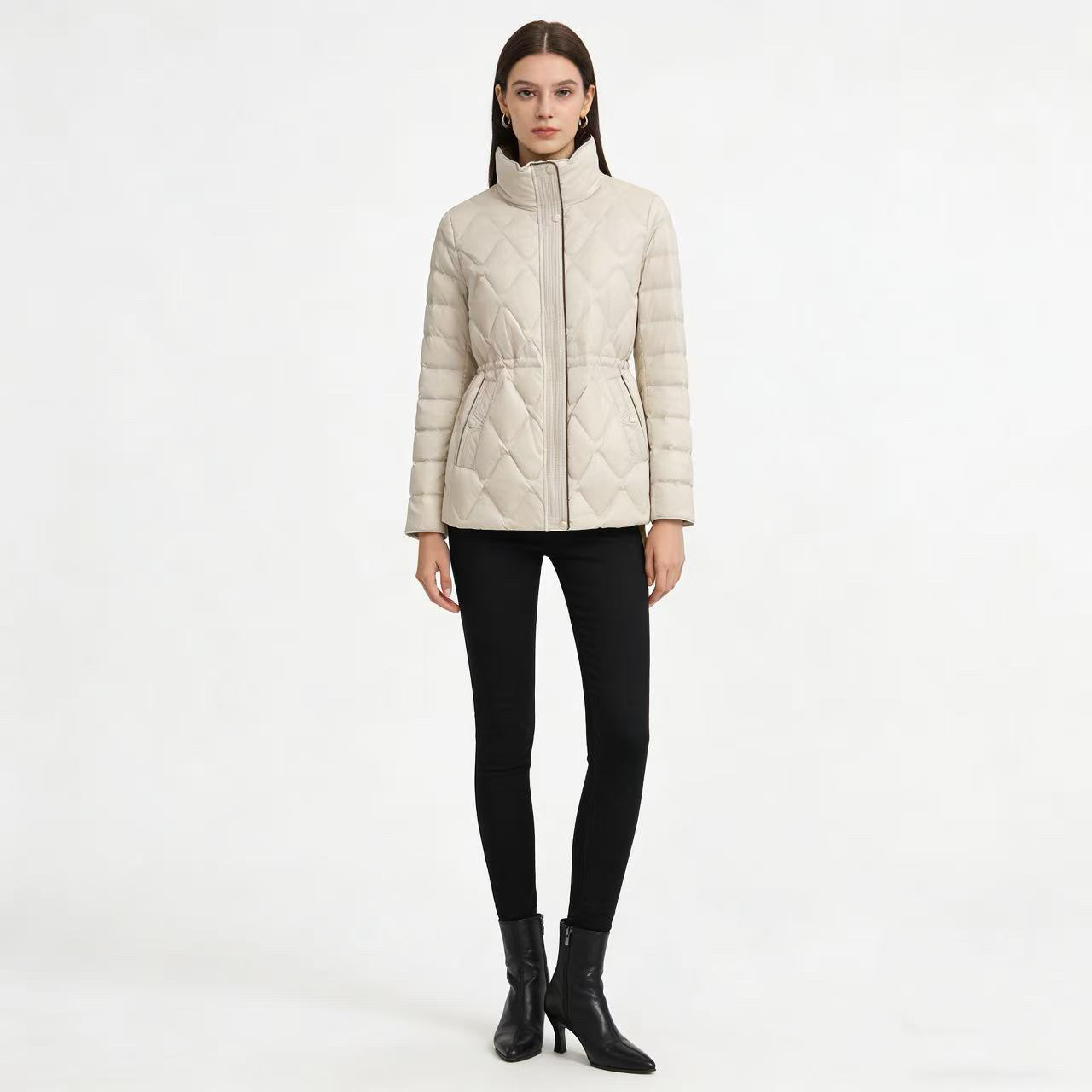 冬季立领短款保暖鹅绒时尚百搭防风女士外套