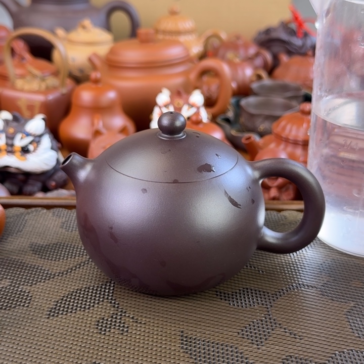 紫砂茶壶老紫泥全手西施300毫升