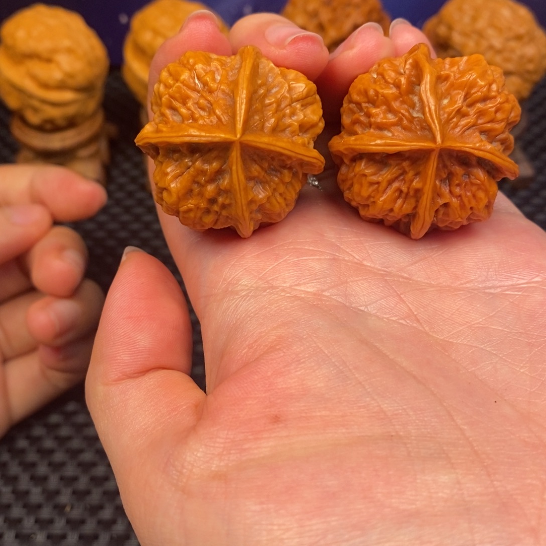 把件文玩核桃梅花四棱33.5