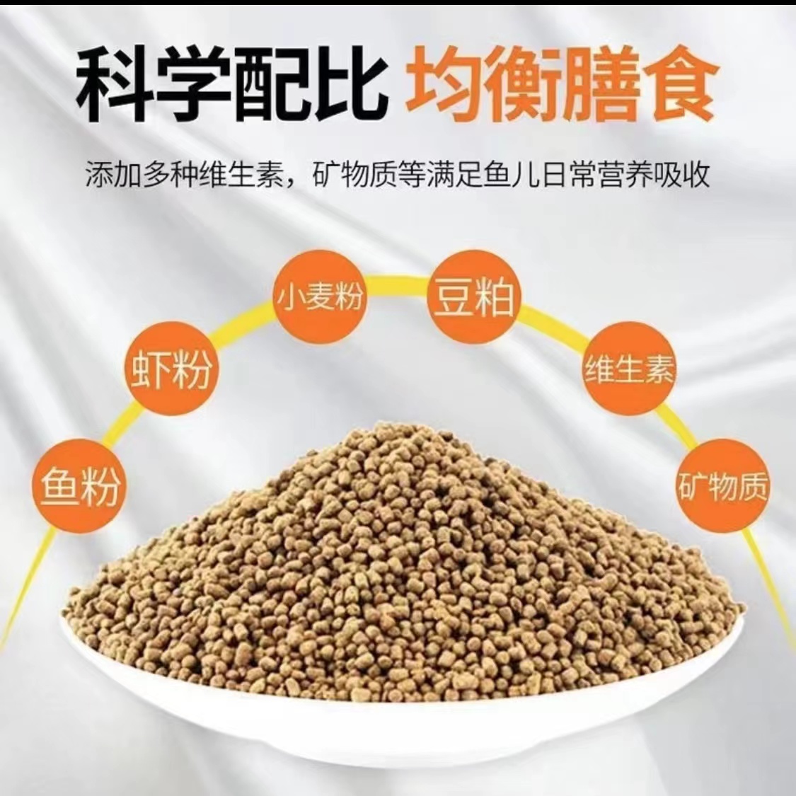 蝴蝶鲤专用鱼粮增白发尾小颗粒高蛋白诱食配方喂食精选优质健康