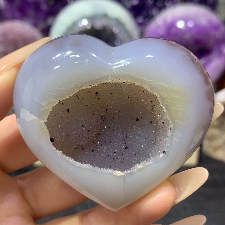 紫晶珠宝半成品未镶嵌2号大漏细闪爱心