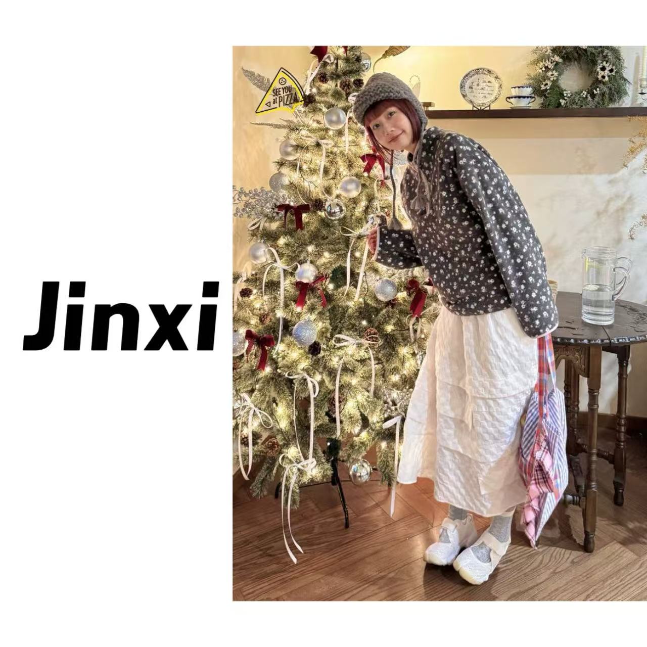 金喜家-【碎花小清新】韩系氛围感碎花半拉链宽松卫衣