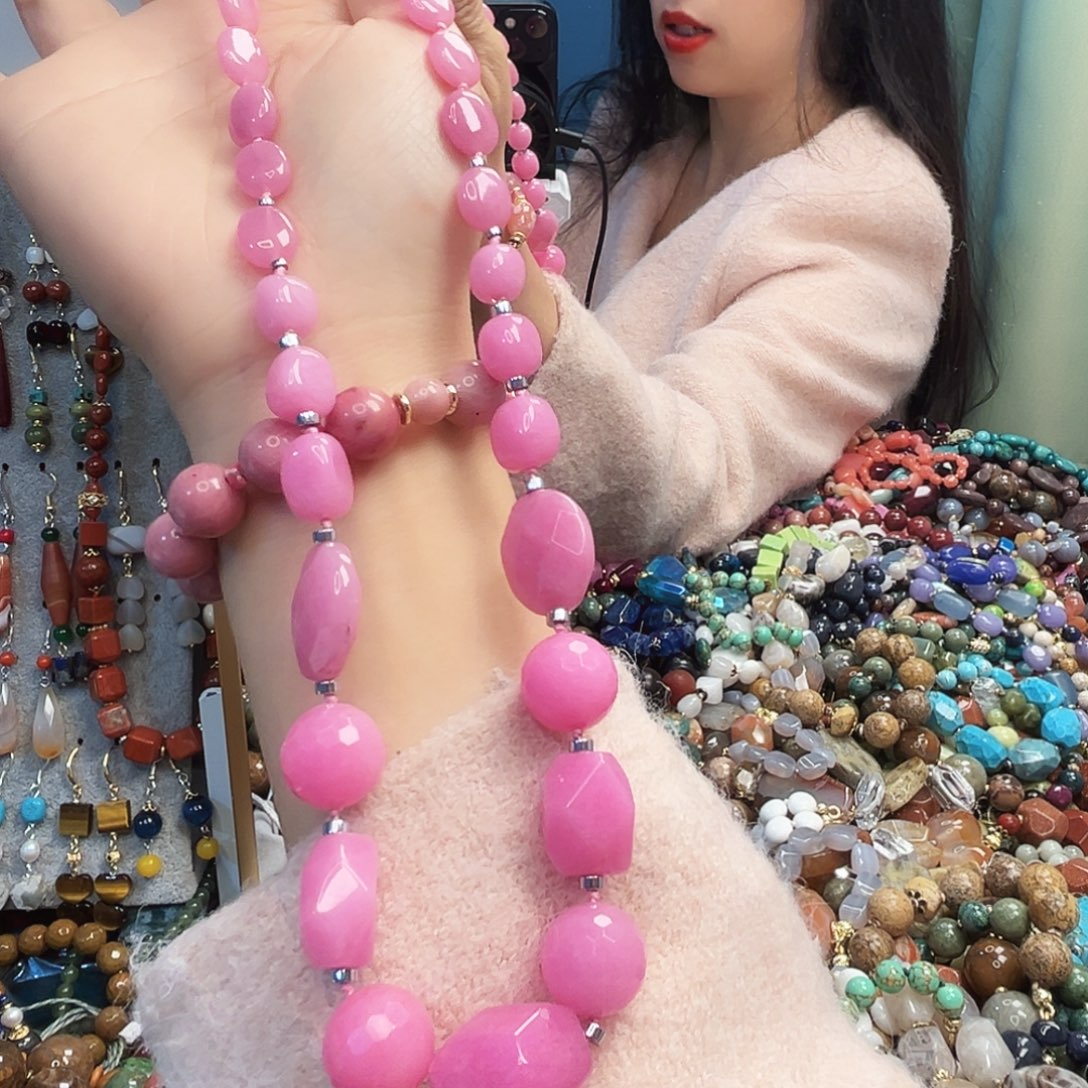 玛瑙/玉髓合金颈饰玛瑙长70