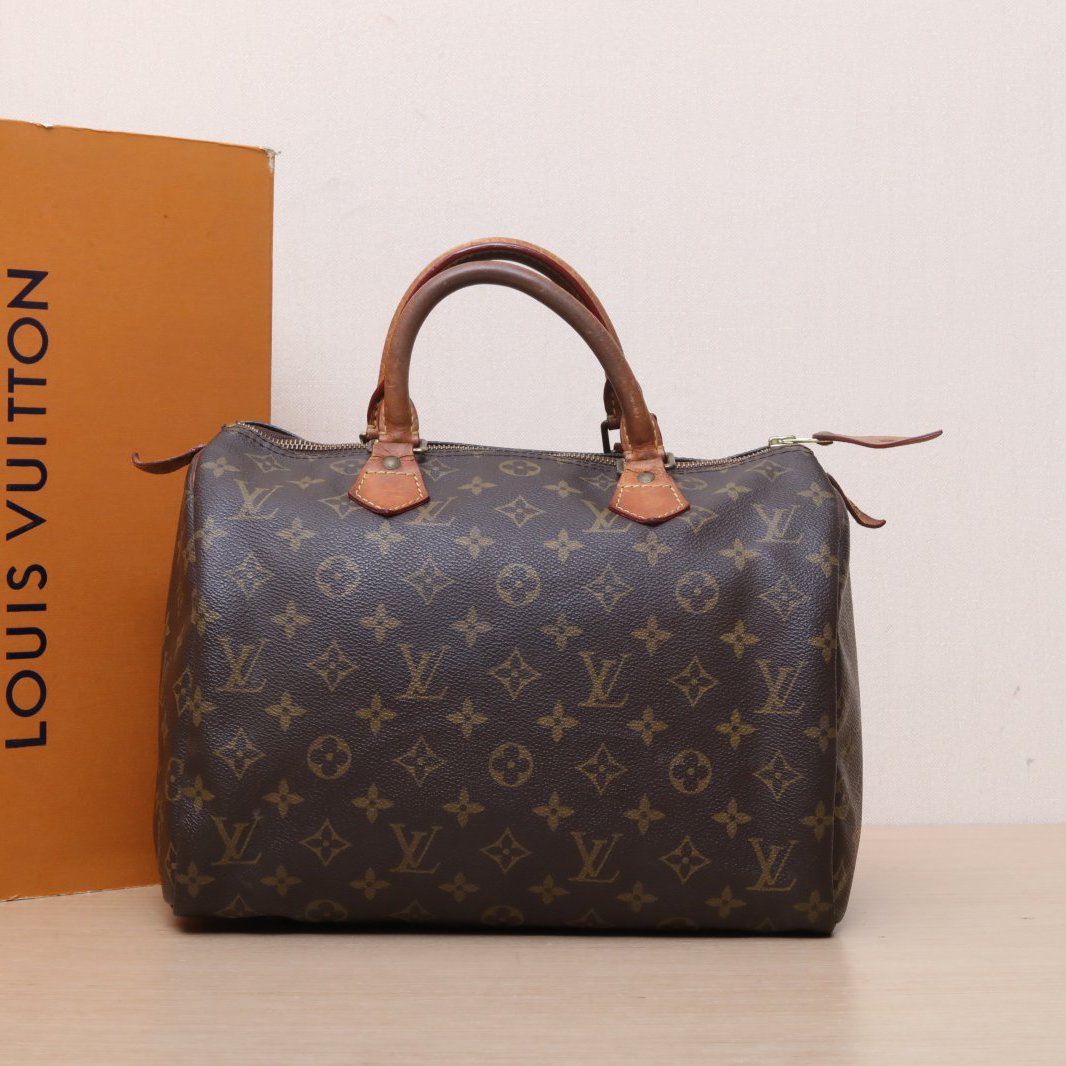 90新 LouisVuitton/路易威登 小花攀攀Speedy 30 无肩带 老花