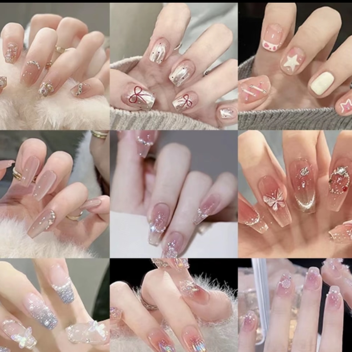 显白简约日常新款穿戴甲（纯手工制作默认V瑕，完美主义勿扰）