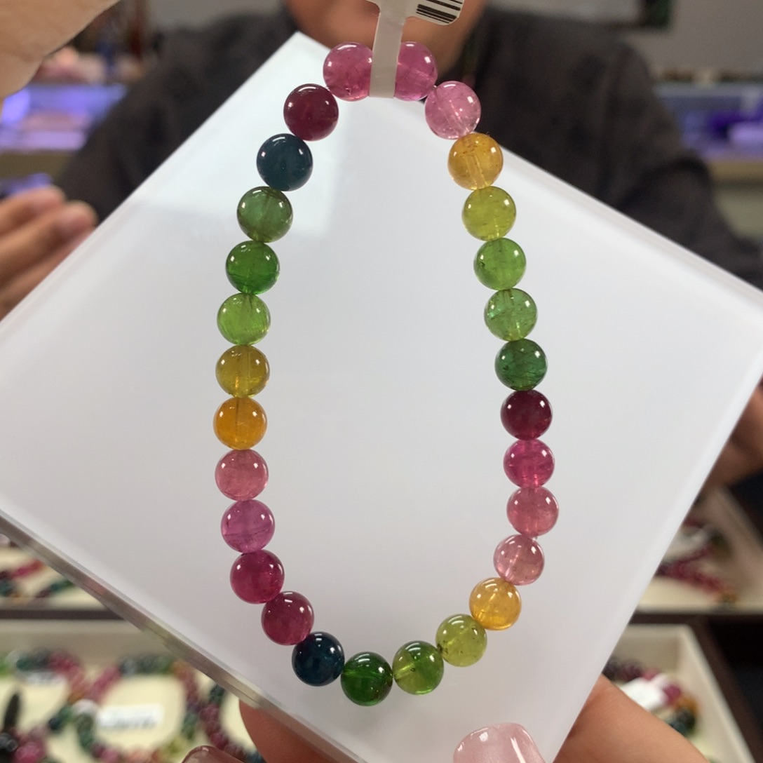 碧玺手链未镶嵌6.6毫米左右