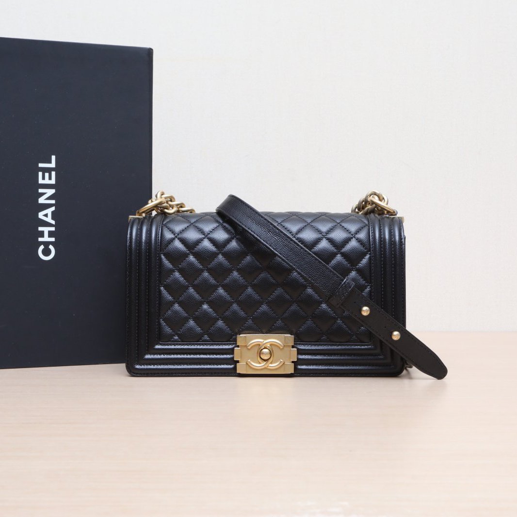 95新 Chanel/香奈儿 单肩包 25 荔枝皮革C 30开 金扣 P205843288