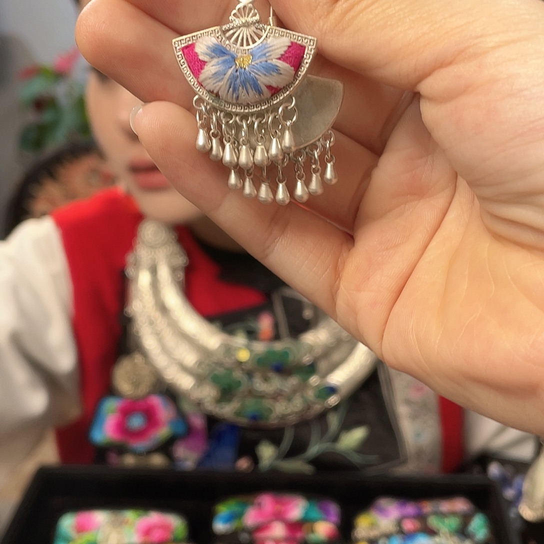 锆石纯铜合金耳环