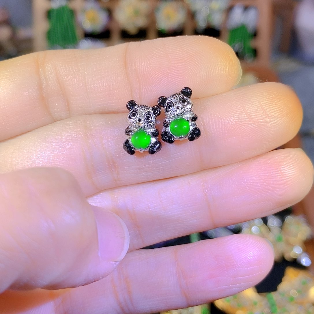 吊坠(不含链)银S925镶嵌翡翠