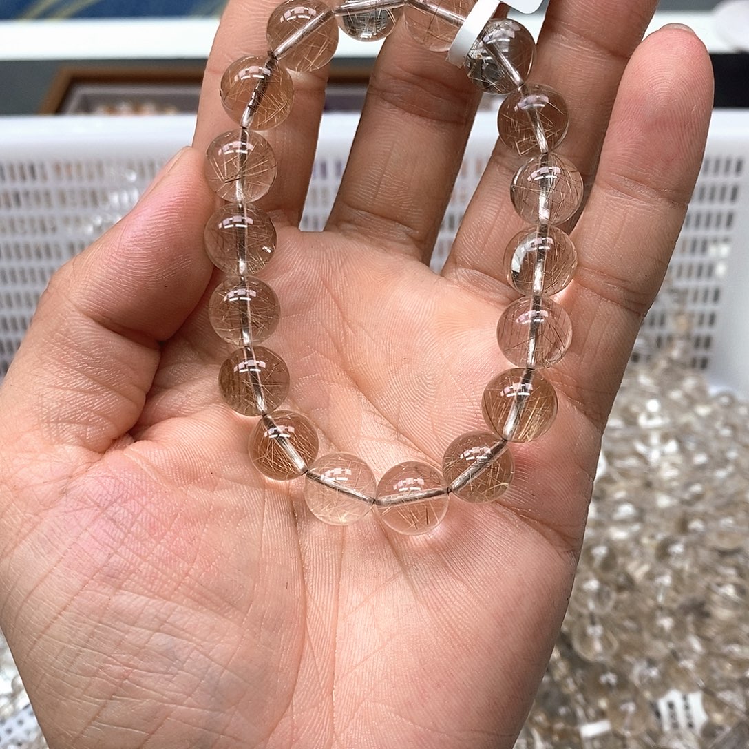 水晶未镶嵌手串6银发晶11mm+