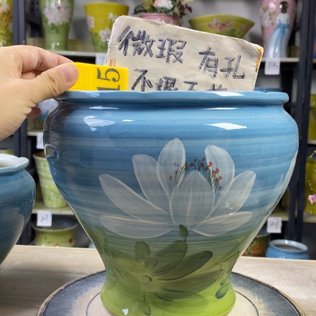 景德镇手工手绘陶瓷花盆