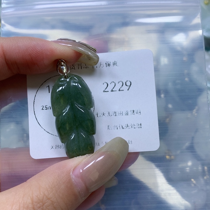 翡翠颈饰未镶嵌叶子