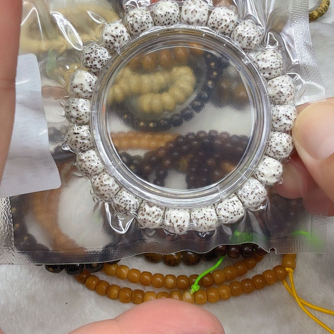 星月菩提手串62卓越原脂白星月菩提单圈无相1.0