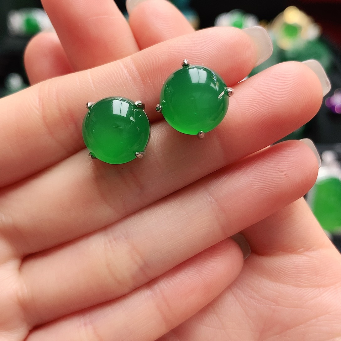 玛瑙/玉髓耳钉未镶嵌