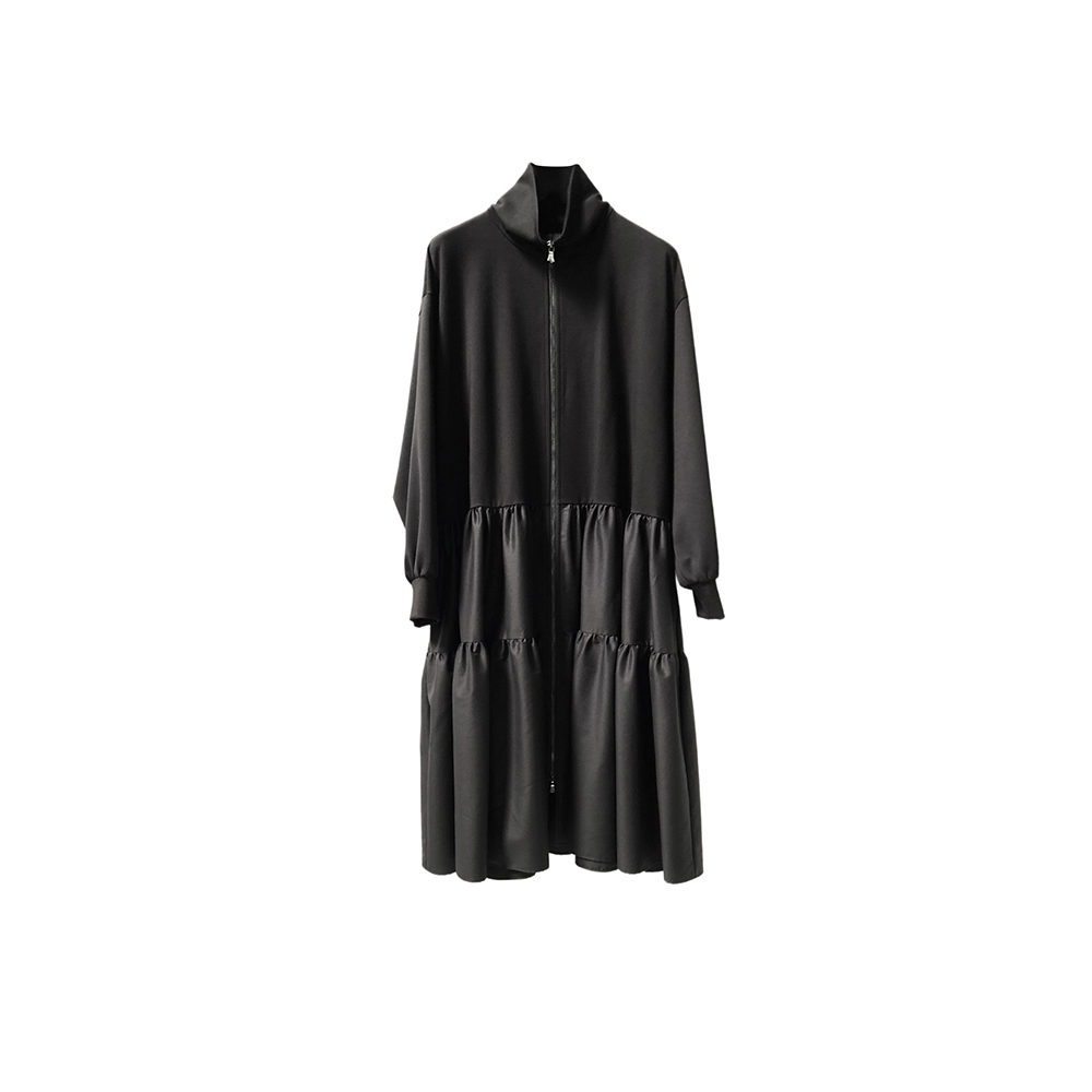 圣迪奥x秋冬季女装黑色雅丹风时尚女士高端连衣裙S244Z1209