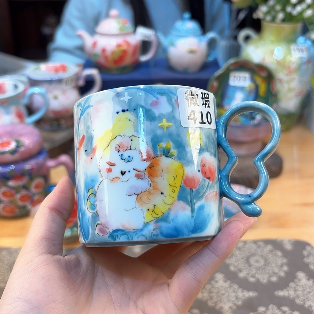 景德镇手绘高温釉下彩陶瓷茶具