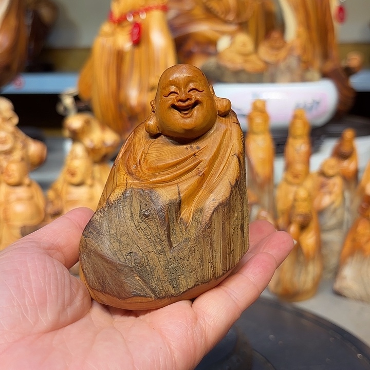 柏木太行崖柏弥勒佛