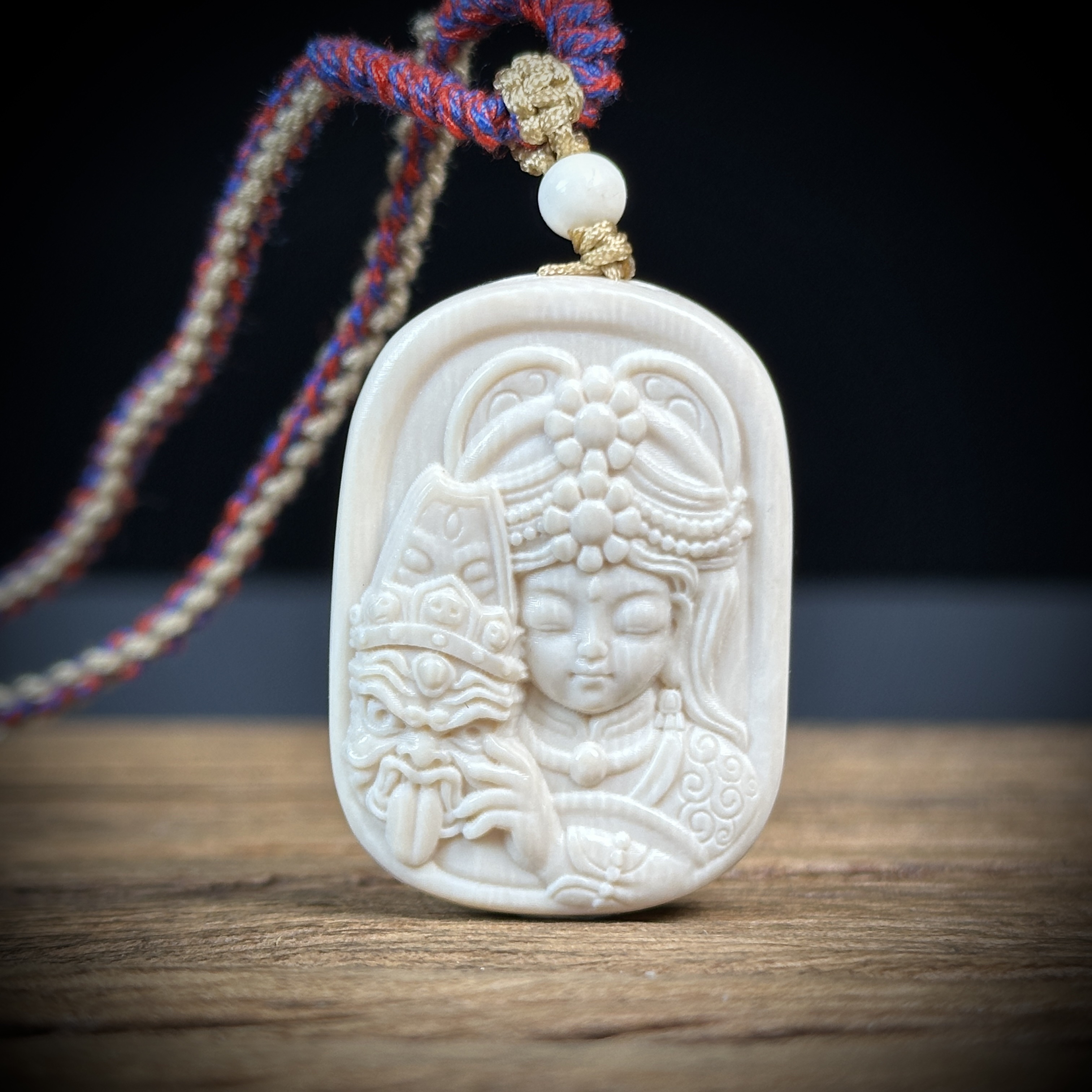 A216天然猛犸牙雕刻扎基拉姆 约29*39*8mm支持鉴定 假一罚四