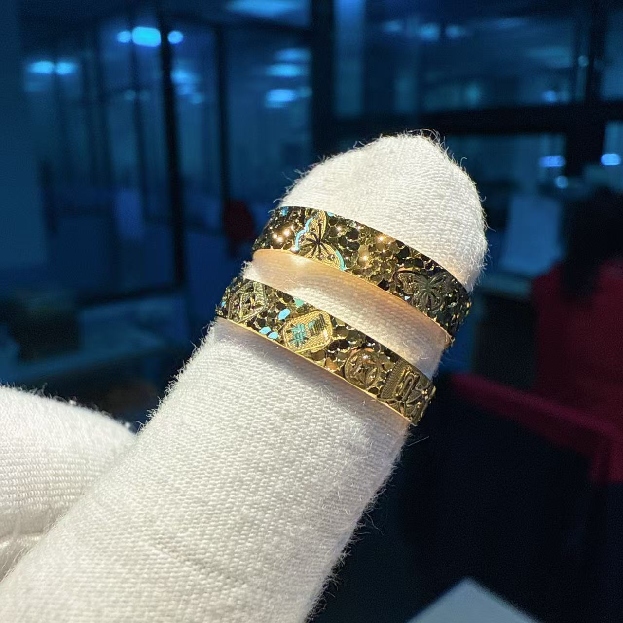 金禧沣足金9999吉言樱花戒指可定制（下单前联系客服）