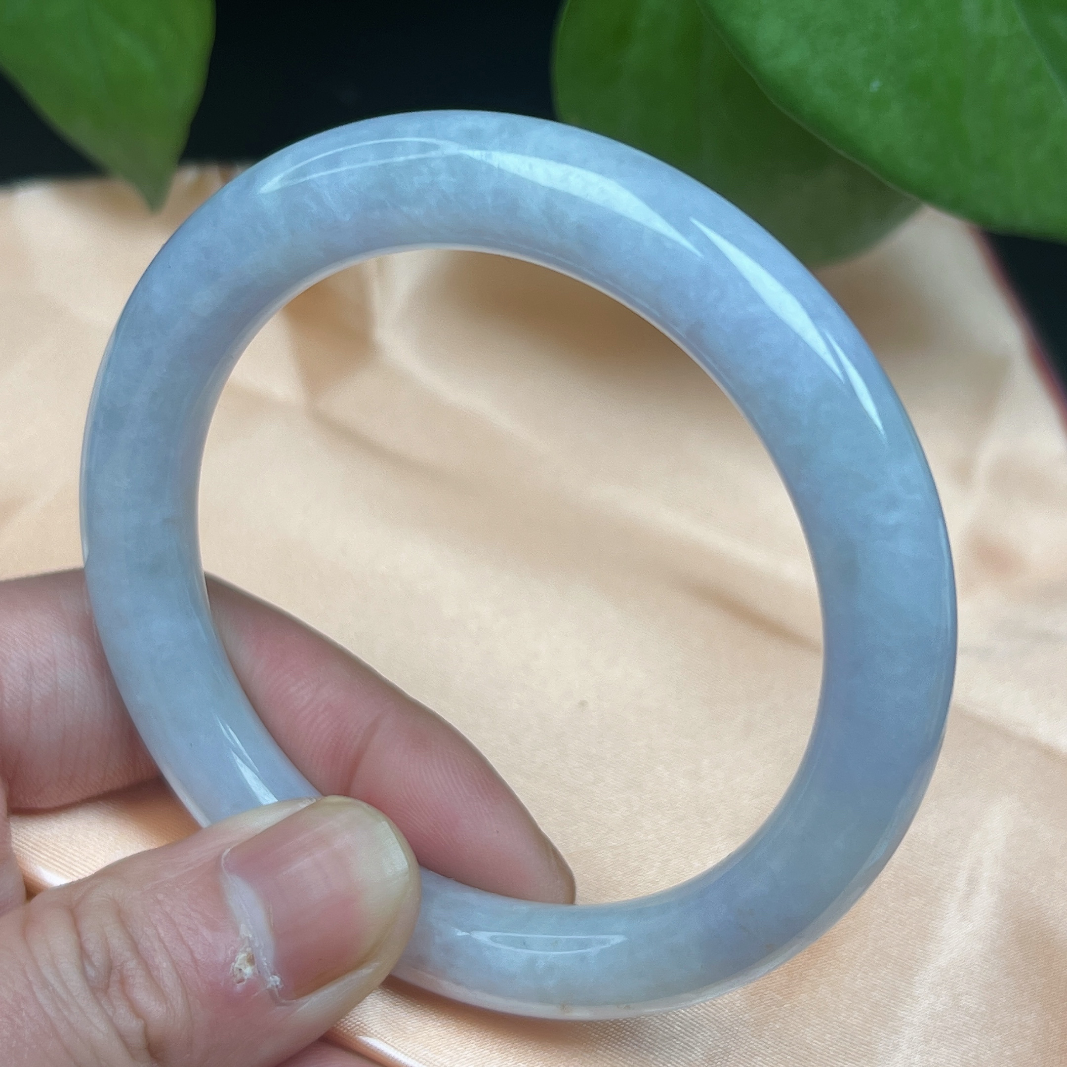 【可铱翡翠手镯】缅甸天然翡翠a货手镯，圈56（1314）圆