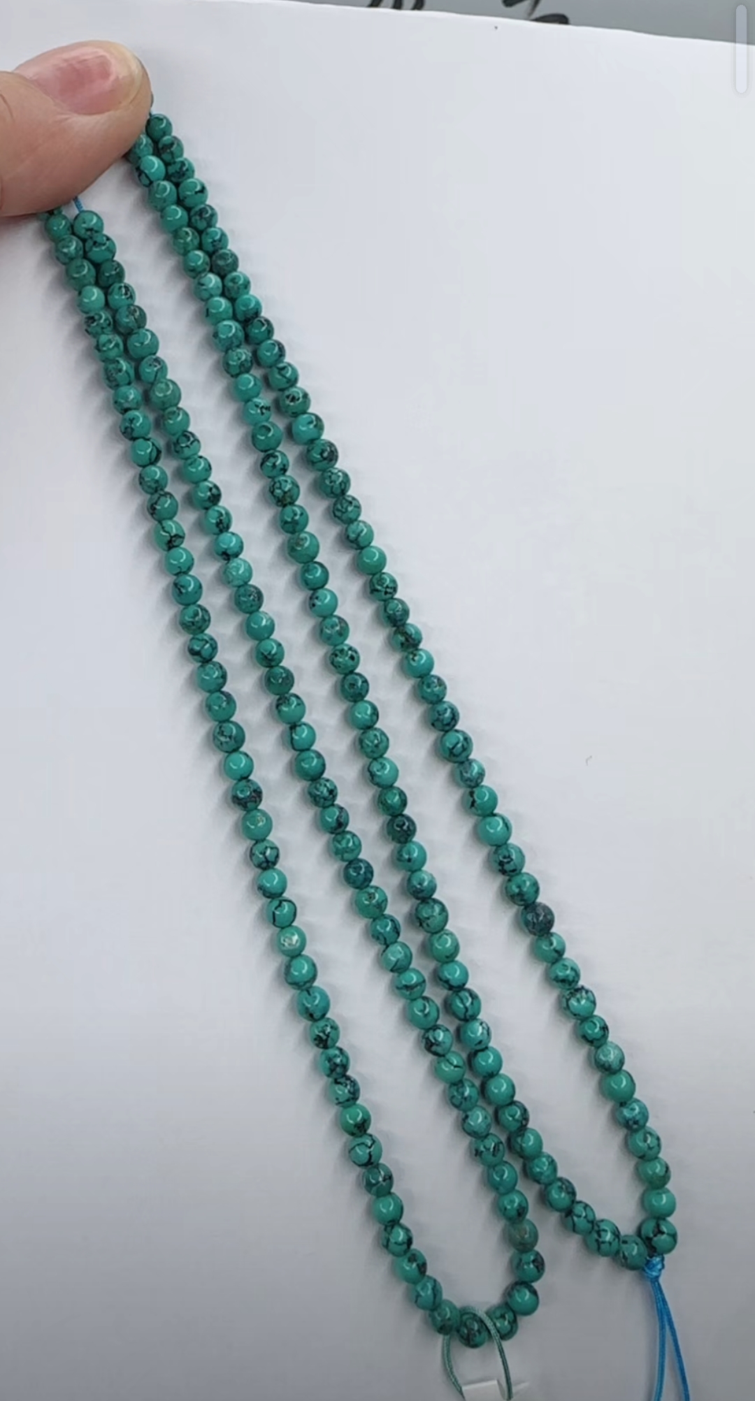 天然原矿绿松石米珠链