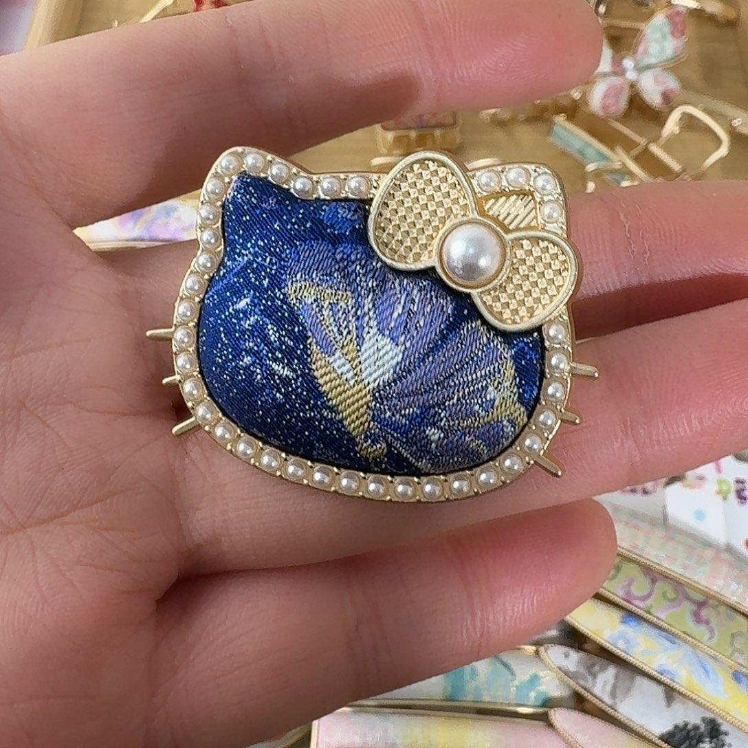 皮质铁合金宋锦发夹Kt发夹