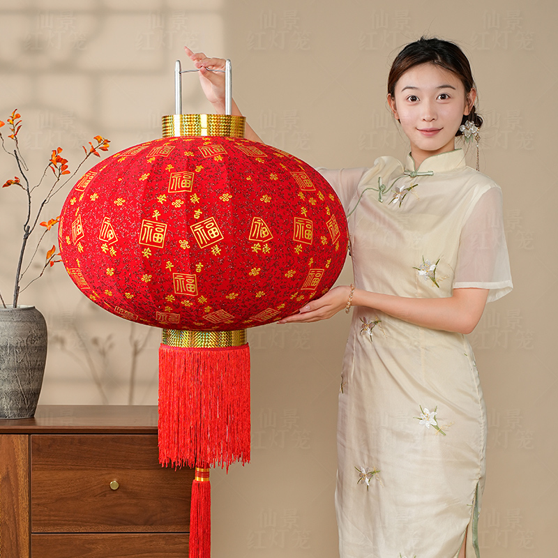 【百福发泡烫金】2026新款高档绒布灯笼防水防晒大门阳台乔迁结婚