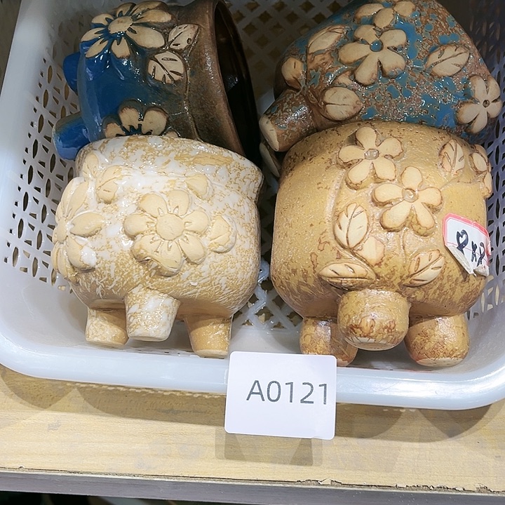瓷片花盆多肉植物艺术品